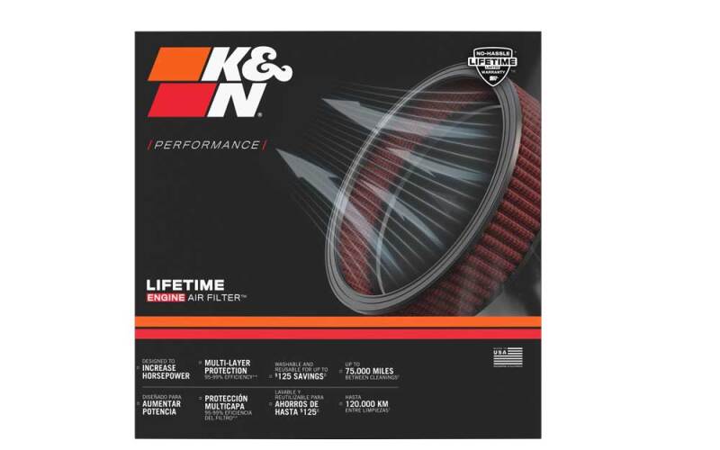 K&N Marine Engine Flame Arrestor 5-1/8in Flange / 9in OD / 8in ID / 2.125in H