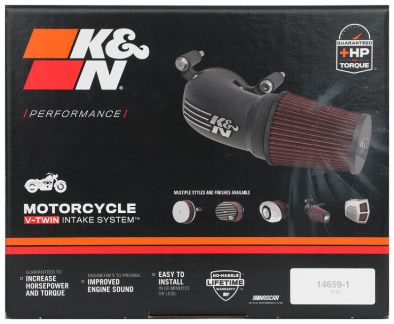 K&N Street Metal Intake System for 12-16 Harley-Davidson Road King 103cl Side Draft Touring
